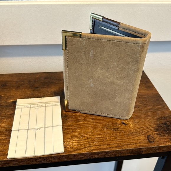 Travel Playing Card Set in "Card Caddy" Vinyl Case with Score Pads & Pencils - Picture 3 of 6